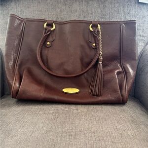 Brahmin Brown Leather Satchel Bag